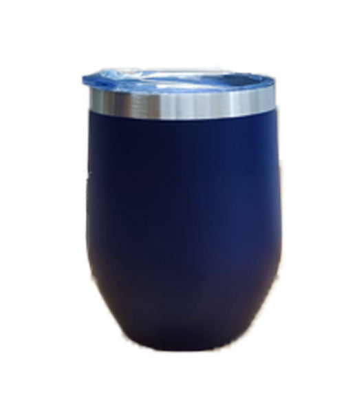 Customizable Light Blue Vacuum Insulated Wine Tumbler, Stainless Steel | 12 oz, PlaqueMaker