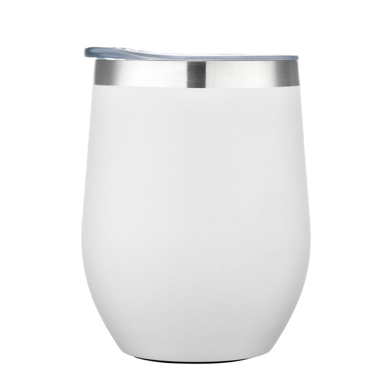 ArtMinds 12-Ounce Stainless Steel Wine Tumbler - White